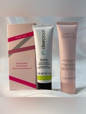 Mary Kay MASKING MINIS Moisture Renewing Gel Mask & Deep Charcoal Mask